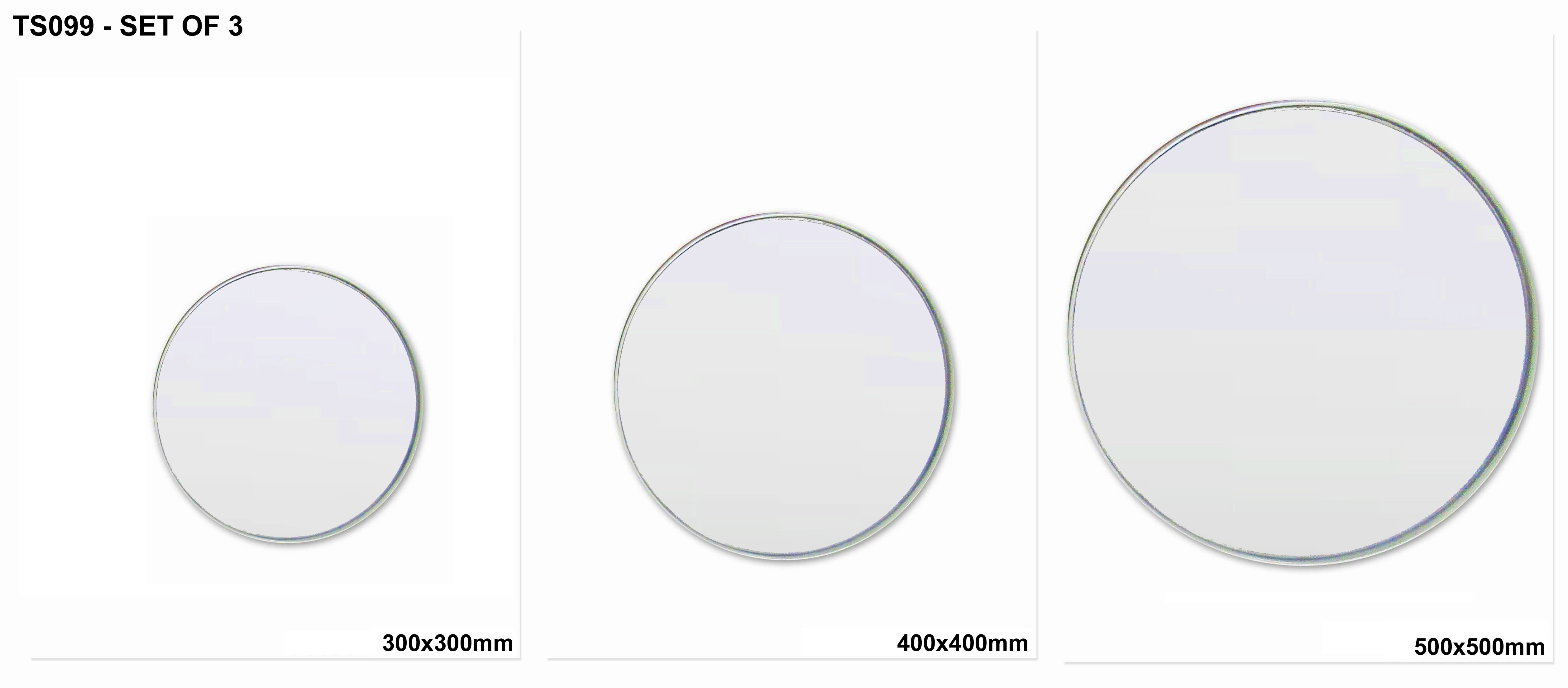 TS099 Wall décor mirror modern small round frame set of 3